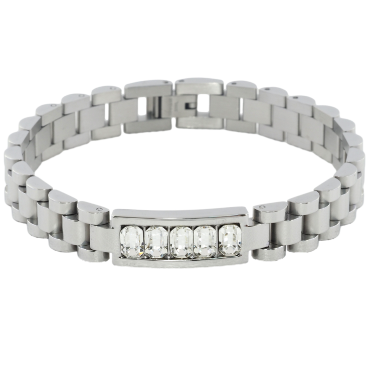 Браслет Xuping ТТМ Stainless Steel колір Родій Вставка з кристалами розмір 20.5см х 10мм фото №12