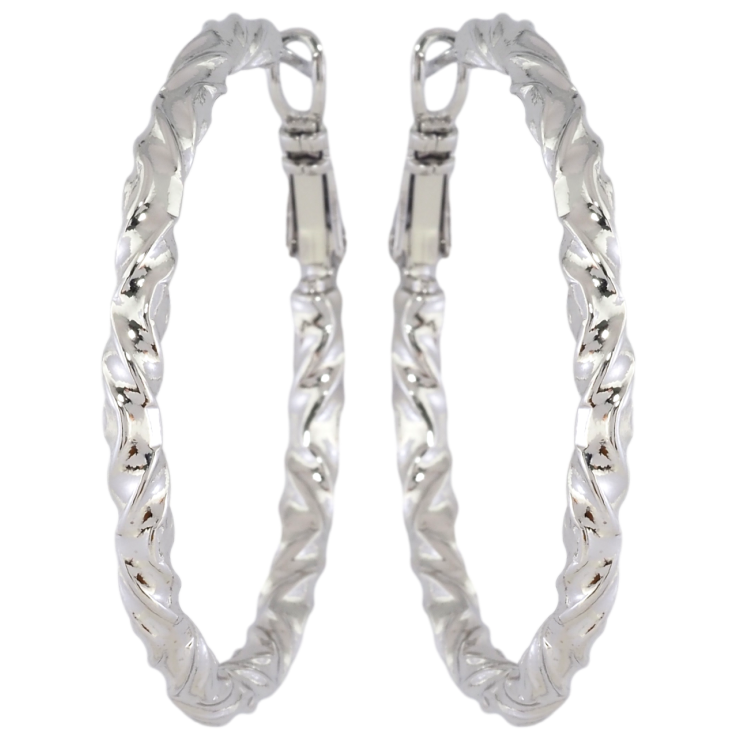 Серьги Xuping Родий кольца (конго) Декоративный узор ø 4см фото №6