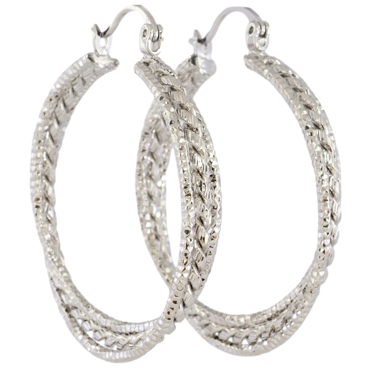 Сережки Xuping Родій кільця (конго) Декоративний візерунок перекручений ø 3.6см, на один бік фото №15