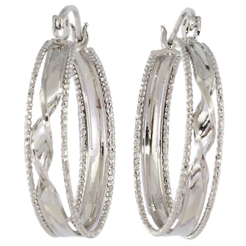 Сережки Xuping Родій кільця (конго) Декоративний візерунок ø 3см, на один бік фото №2