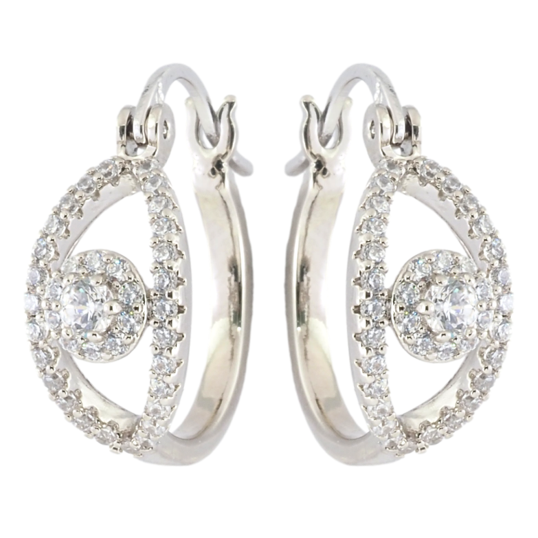 Серьги Xuping Родий замок-булавка Узор с цирконием фото №3