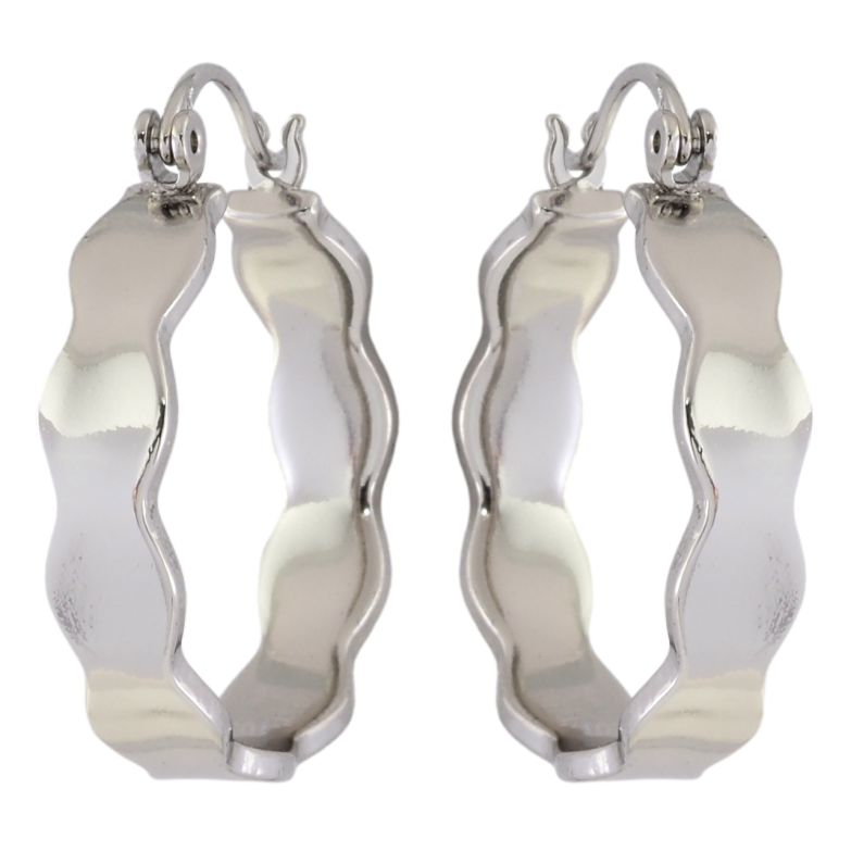 Сережки Xuping Родій замок-шпилька Хвилясті кільця ø 2.5см фото №1