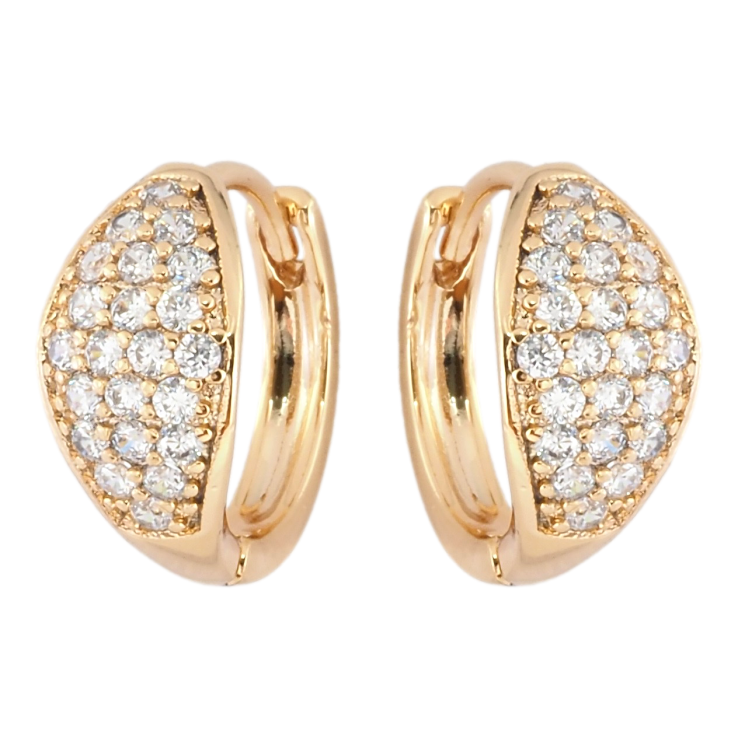 Серьги Xuping Позолота 18K колечки Инкрустация цирконием фото №17