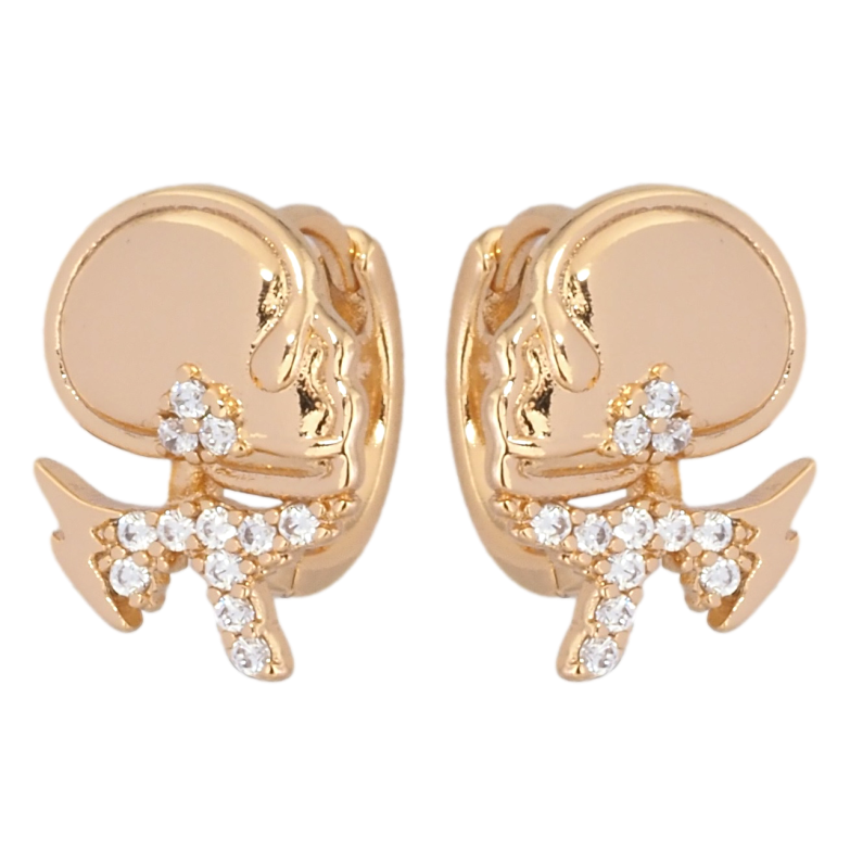 Сережки Xuping Позолота 18K колечка Черепа фото №4