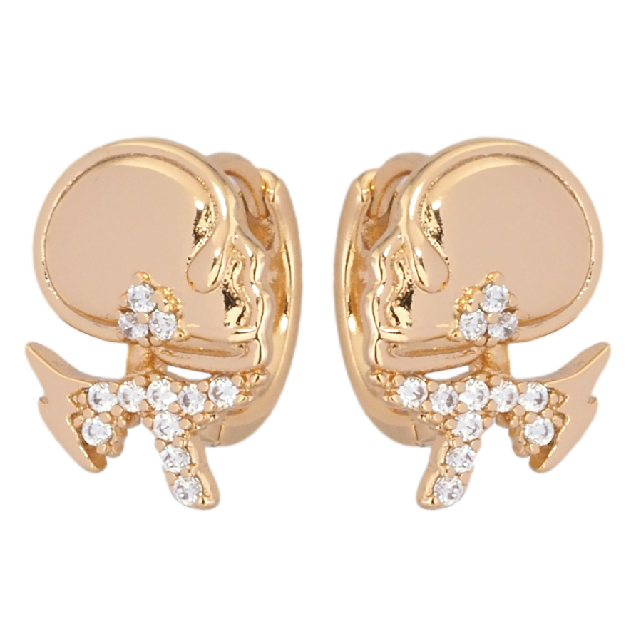 Серьги Xuping Позолота 18K колечки Черепа фото №1