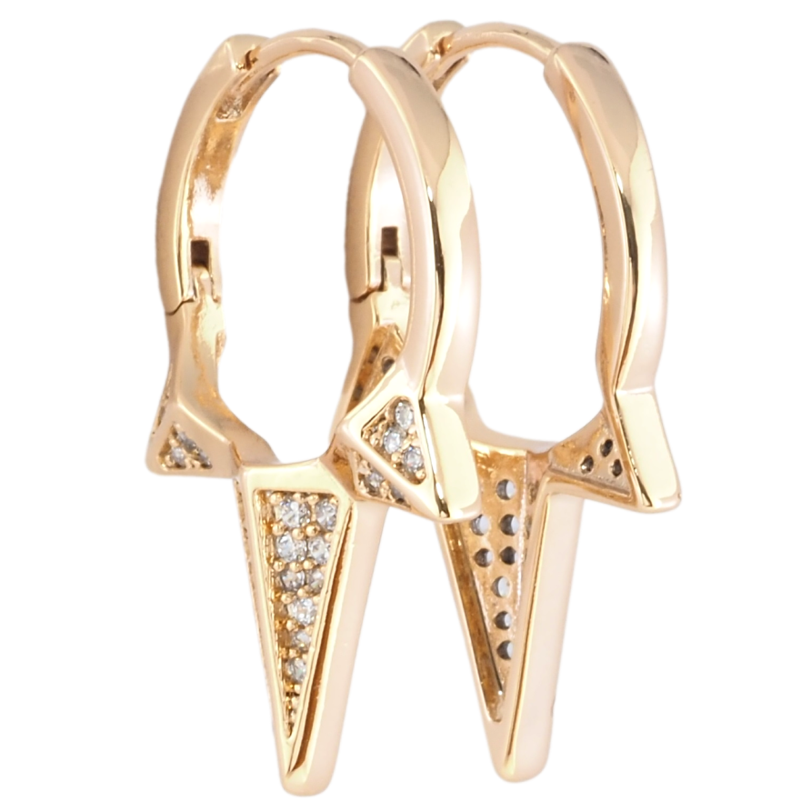 Серьги Xuping Позолота 18K колечки Боковой узор с цирконием фото №1