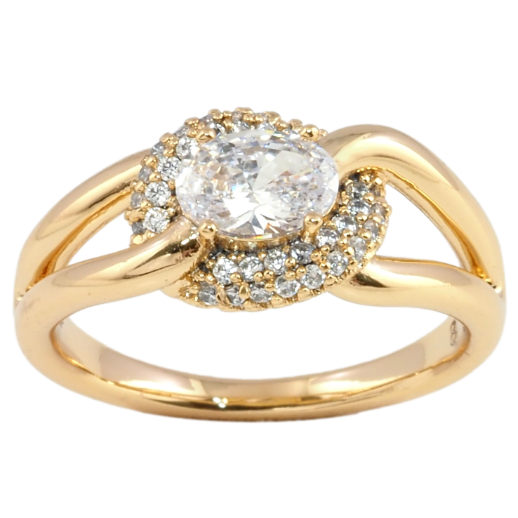 Кольцо Xuping Позолота 18K Инкрустация цирконием фото №12