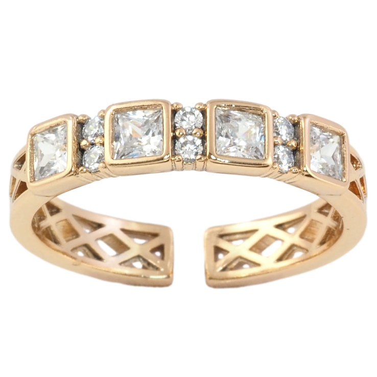 Кольцо Xuping Позолота 18K Дорожка циркония фото №8