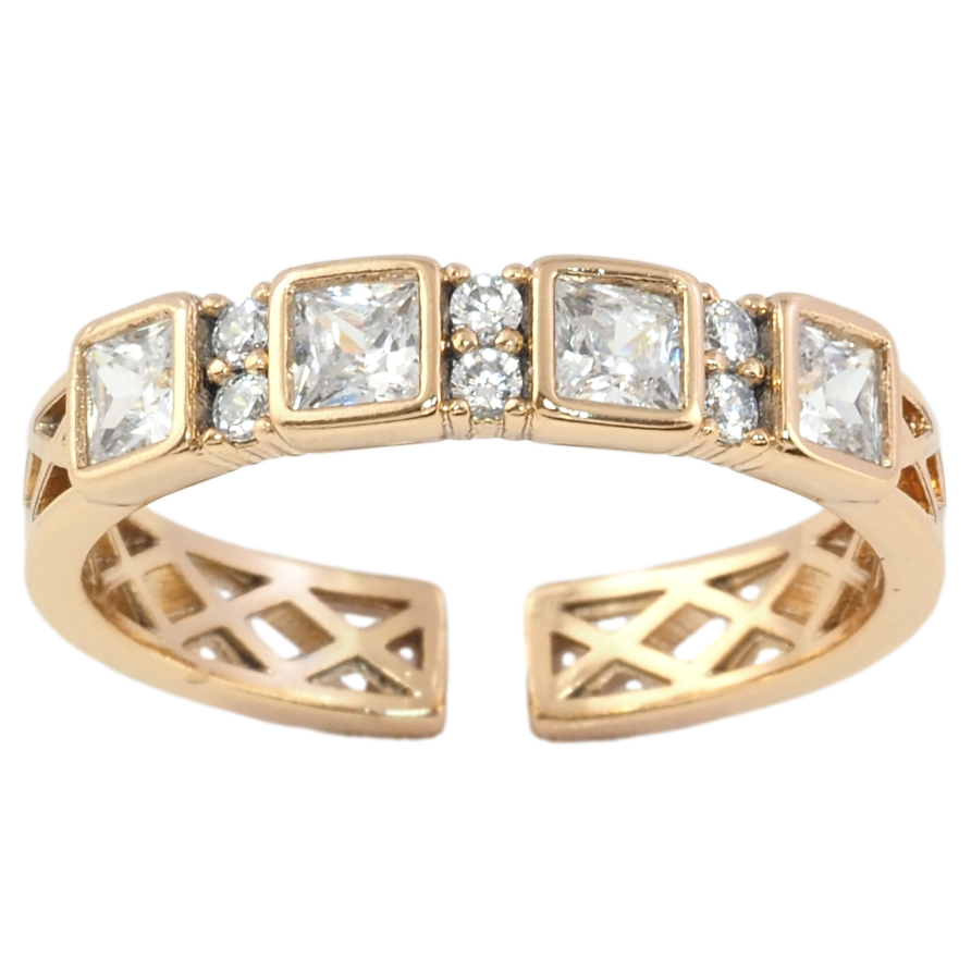 Кольцо Xuping Позолота 18K Дорожка циркония фото №1