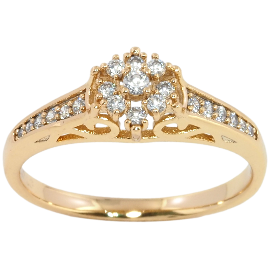 Кольцо Xuping Позолота 18K Кристальный цветочек фото №1