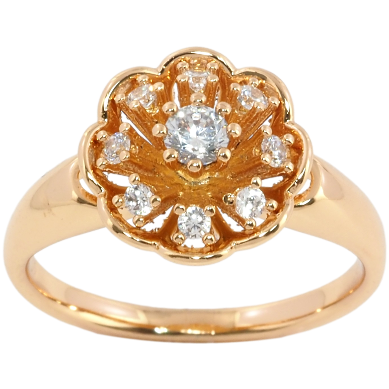 Кольцо Xuping Позолота 18K Цветочек с цирконием фото №1