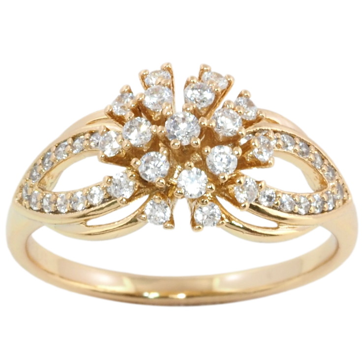 Кольцо Xuping Позолота 18K Цветочек с цирконием фото №16