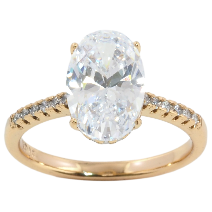 Кольцо Xuping Позолота 18K Фианит на дорожке циркония фото №10