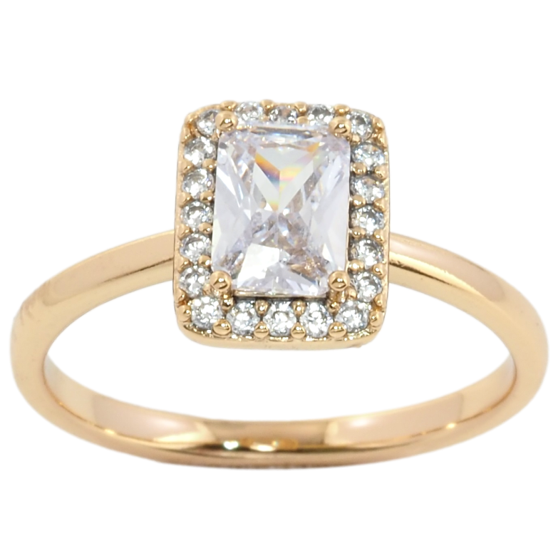 Каблучка Xuping Позолота 18K Фіаніт в обрамленні цирконію фото №5