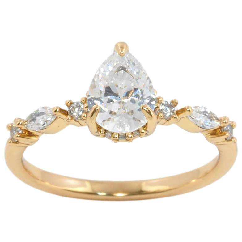 Кольцо Xuping Позолота 18K Кристальная капелька фото №1