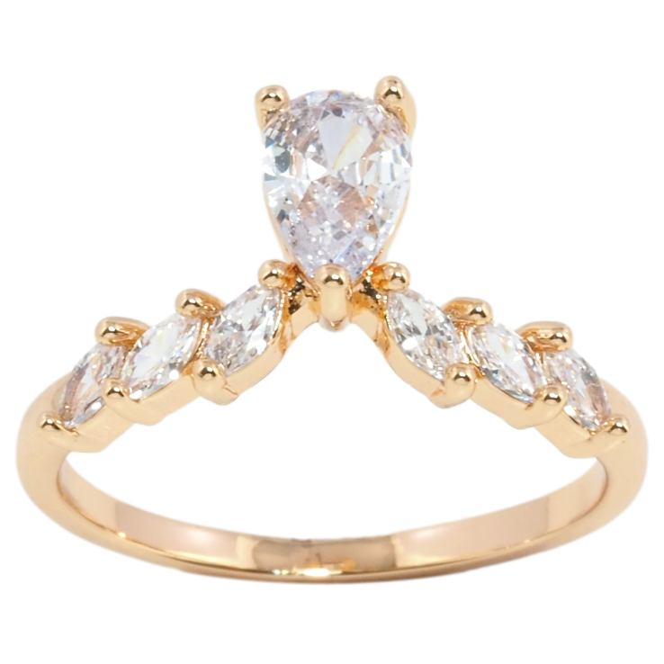 Кольцо Xuping Позолота 18K Кристальный узор фото №7