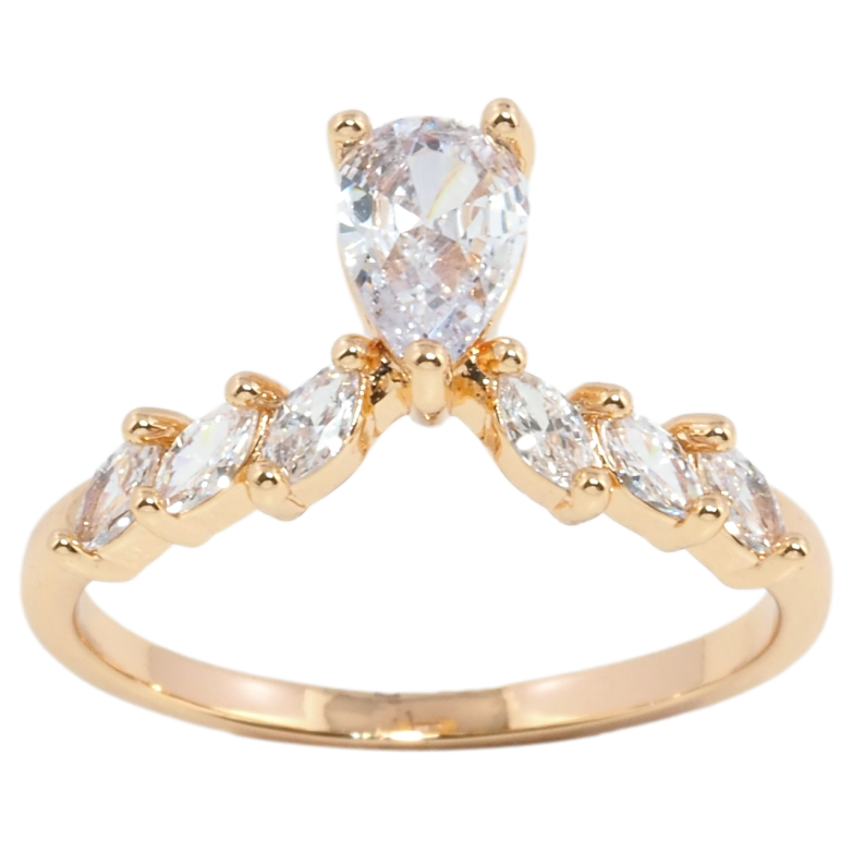 Каблучка Xuping Позолота 18K Кристальний візерунок фото №1