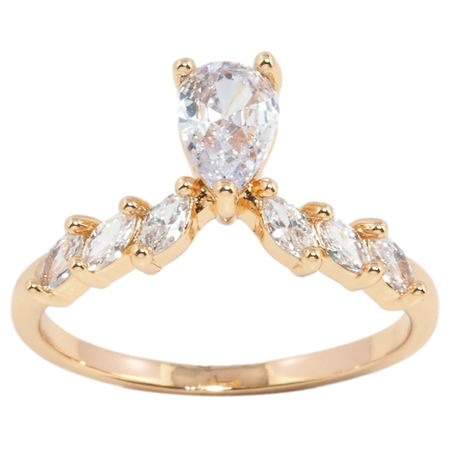 Кольцо Xuping Позолота 18K Кристальный узор фото №1