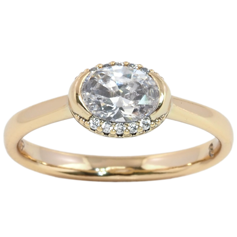 Кольцо Xuping Позолота 18K Фианит в оправе с цирконием фото №1