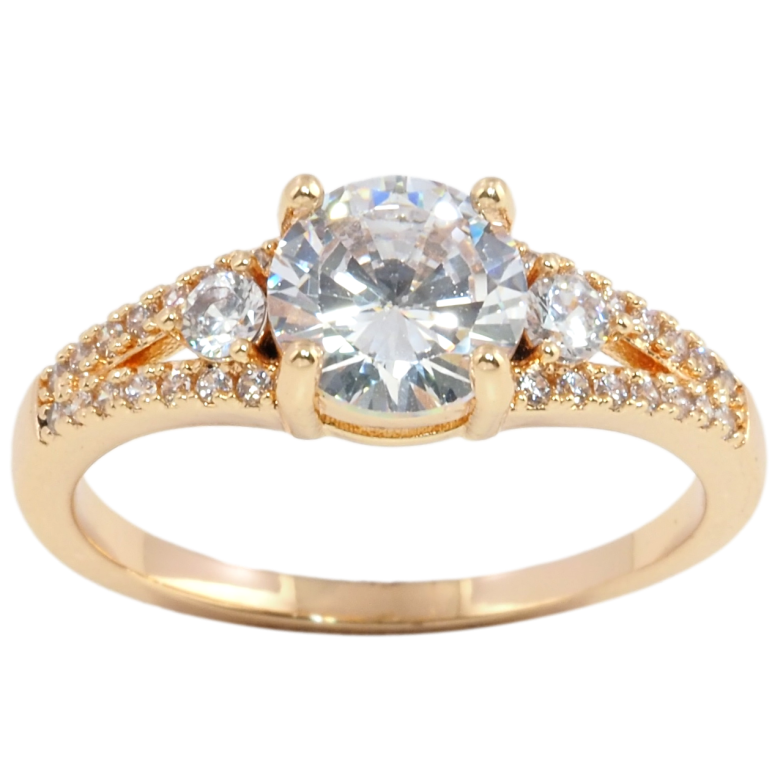 Каблучка Xuping Позолота 18K Кришталевий блиск фото №1