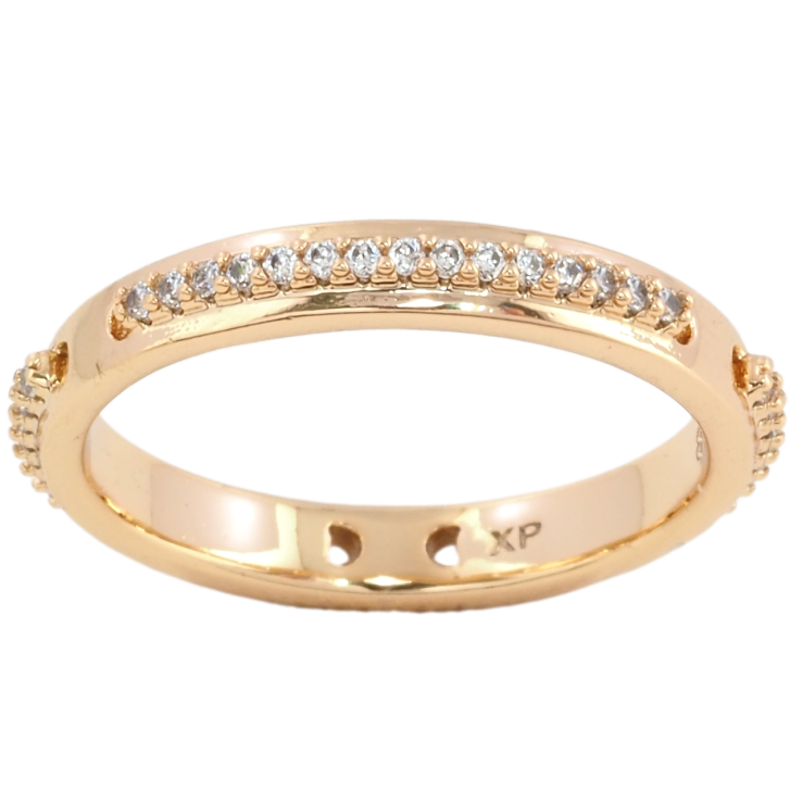 Кольцо Xuping Позолота 18K Узор из дорожек циркония, шир. 3мм фото №12