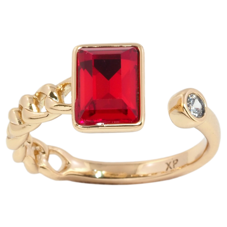 Кольцо Xuping цвет 18K с кр-ми Swarovski Узор цепочка с кристаллом Siam фото №24