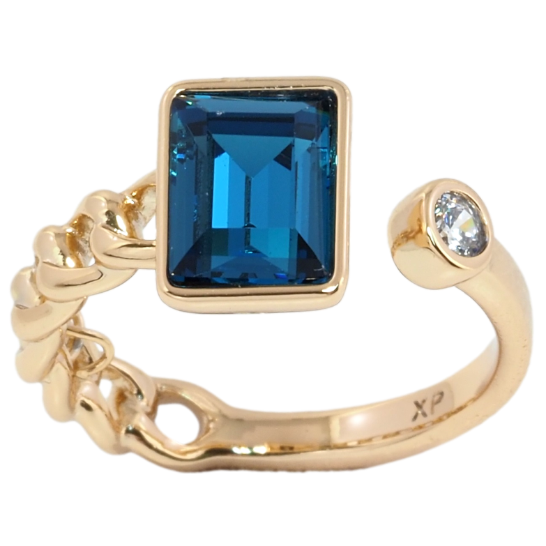 Кольцо Xuping цвет 18K с кр-ми Swarovski Узор цепочка с кристаллом Montana фото №3