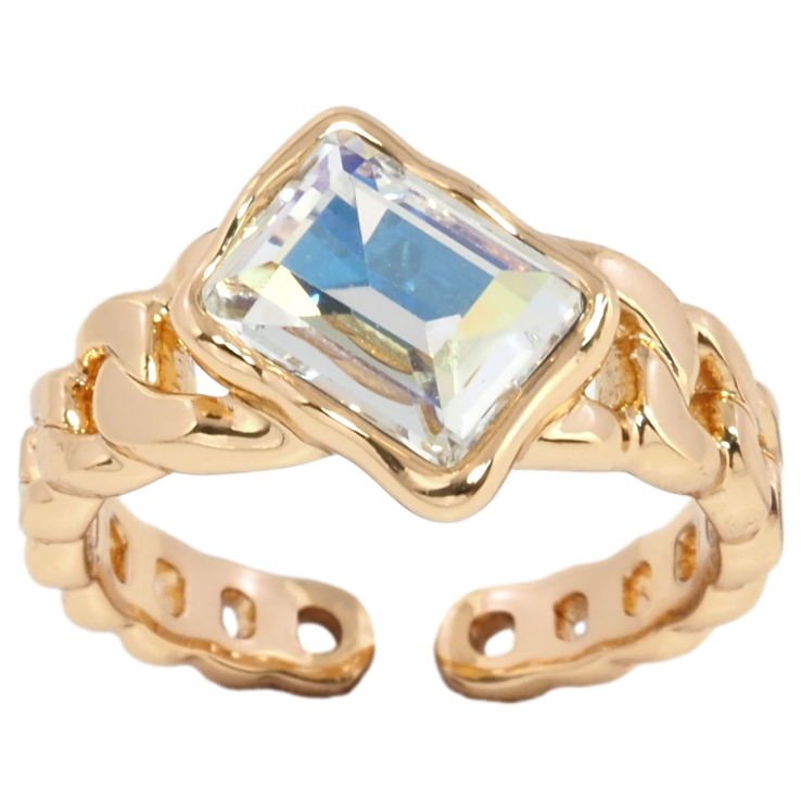 Кольцо Xuping цвет 18K с кр-ми Swarovski Узор цепочка с кристаллом АВ фото №23