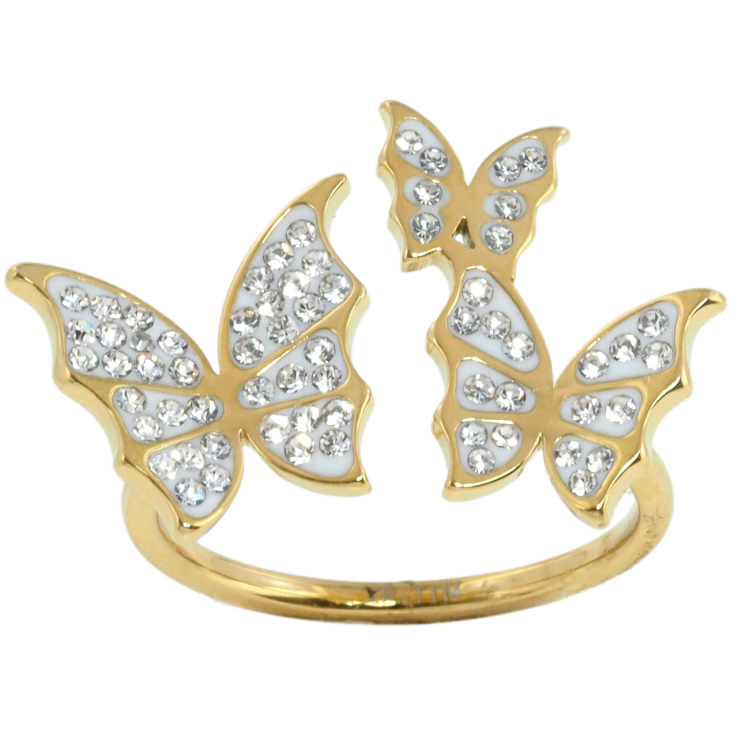 Кольцо Xuping TTM Stainless Steel Цвет 14К Бабочки с цирконием фото №17