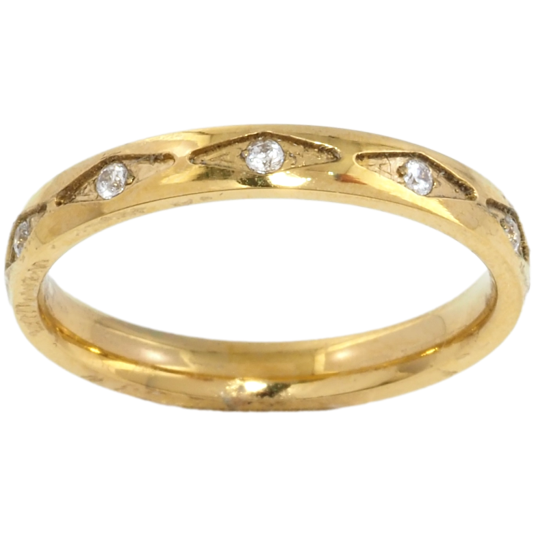 Кольцо Xuping TTM Stainless Steel Цвет 14К Узор с цирконием, шир. 3мм фото №1