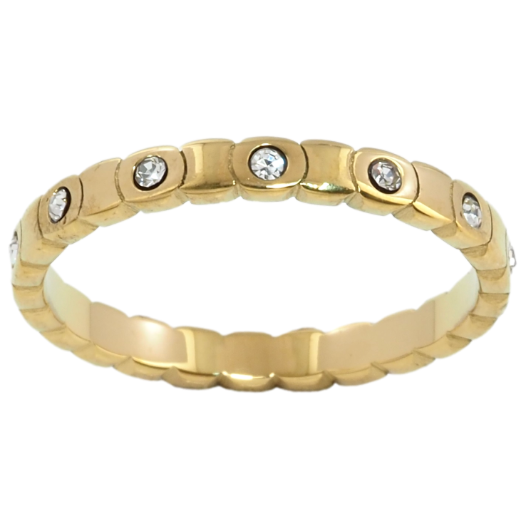 Кольцо Xuping TTM Stainless Steel Цвет 14К Узор с цирконием фото №4