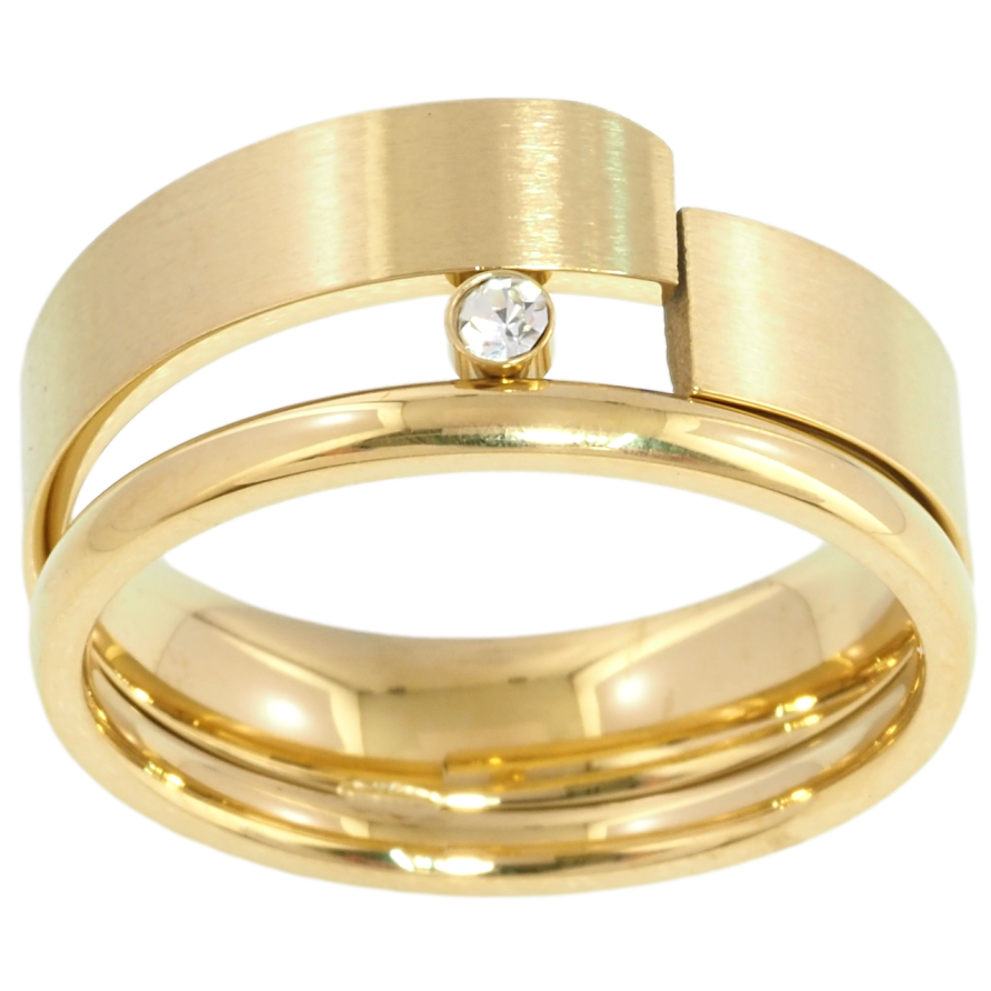 Кольцо Xuping TTM Stainless Steel Цвет 14К Декоративный узор фото №1