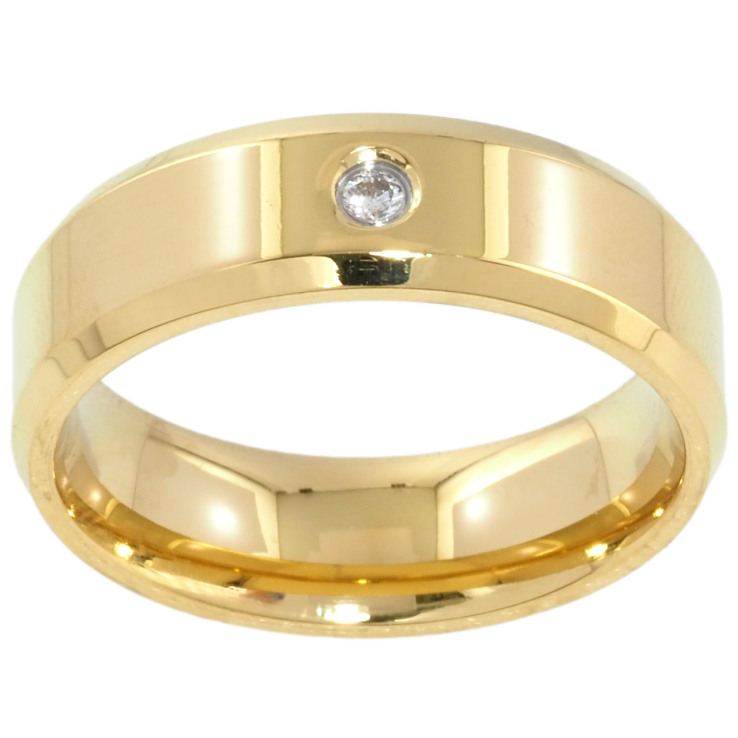 Кольцо Xuping TTM Stainless Steel Цвет 14К Вставка цирконий, шир. 6мм фото №22