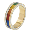 Кольцо Xuping TTM Stainless Steel Цвет 14К Дорожки циркония с цветной эмалью, шир.5.5мм фото №2
