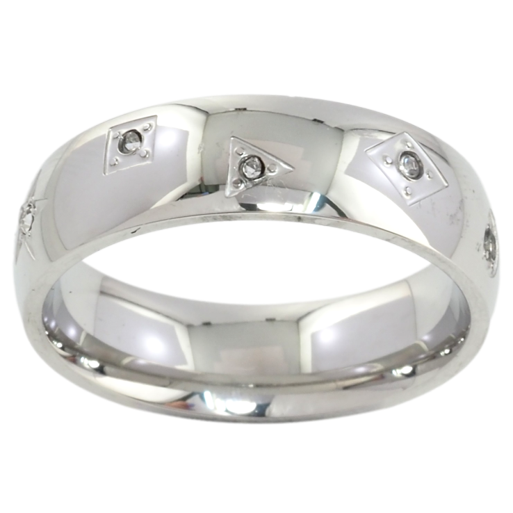 Кольцо Xuping TTM Stainless Steel Цвет Родий Вставки циркония, шир.6мм фото №25
