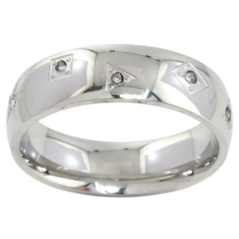 Кольцо Xuping TTM Stainless Steel Цвет Родий Вставки циркония, шир.6мм фото №1