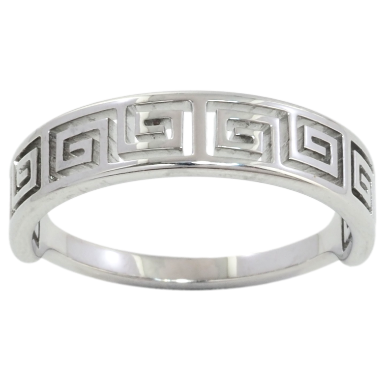 Кольцо Xuping TTM Stainless Steel Цвет Родий Греческий орнамент фото №1