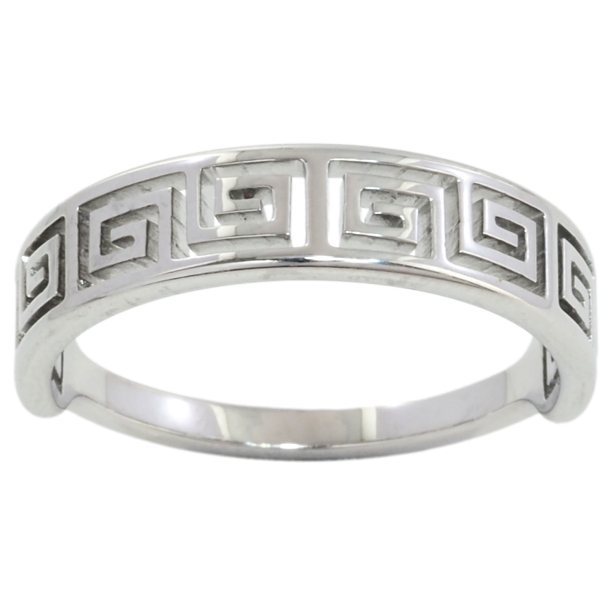 Кольцо Xuping TTM Stainless Steel Цвет Родий Греческий орнамент фото №1