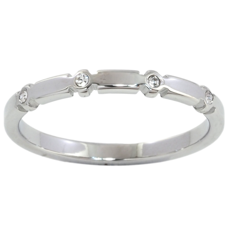 Кольцо Xuping TTM Stainless Steel Цвет Родий Узор с цирконием фото №3