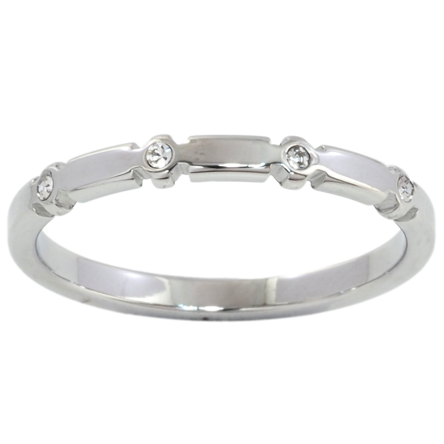 Кольцо Xuping TTM Stainless Steel Цвет Родий Узор с цирконием фото №1