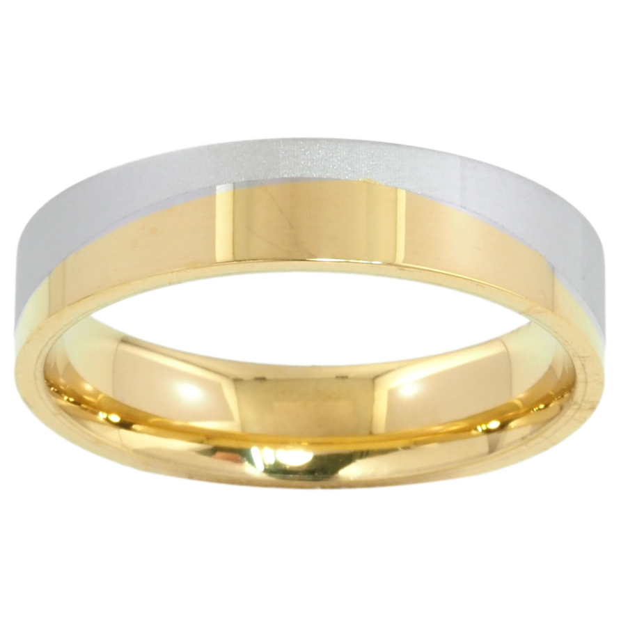 Кольцо Xuping TTM Stainless Steel Цвет Родий + 14К Волнистый узор, шир. 5мм фото №1