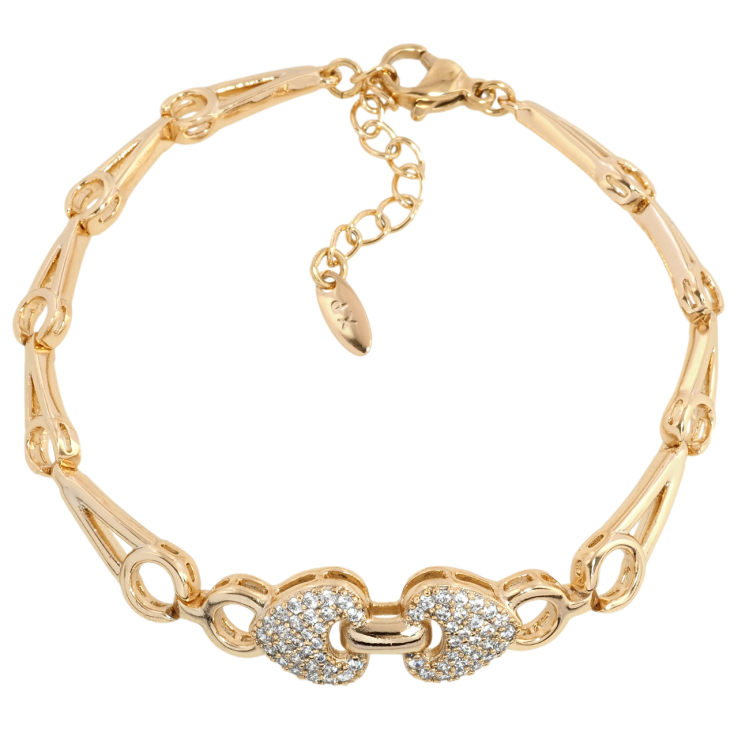 Браслет Xuping Позолота 18K Сердечки с цирконием с доп.цепочкой 16-19см х 5мм фото №4