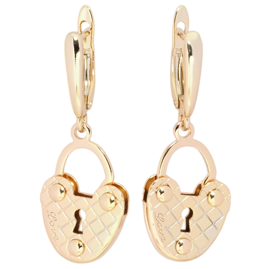 Серьги Xuping Позолота 18K английский замок Замочки фото №1