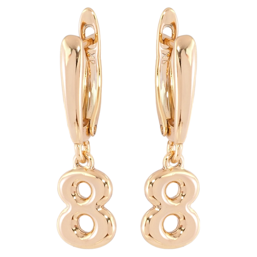 Серьги Xuping Позолота 18K английский замок Восьмерки фото №1