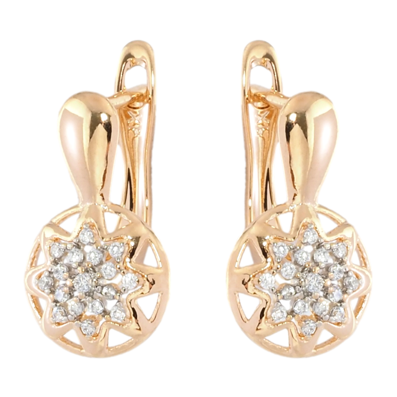 Серьги Xuping Позолота 18K английский замок Звездочки с цирконием фото №1