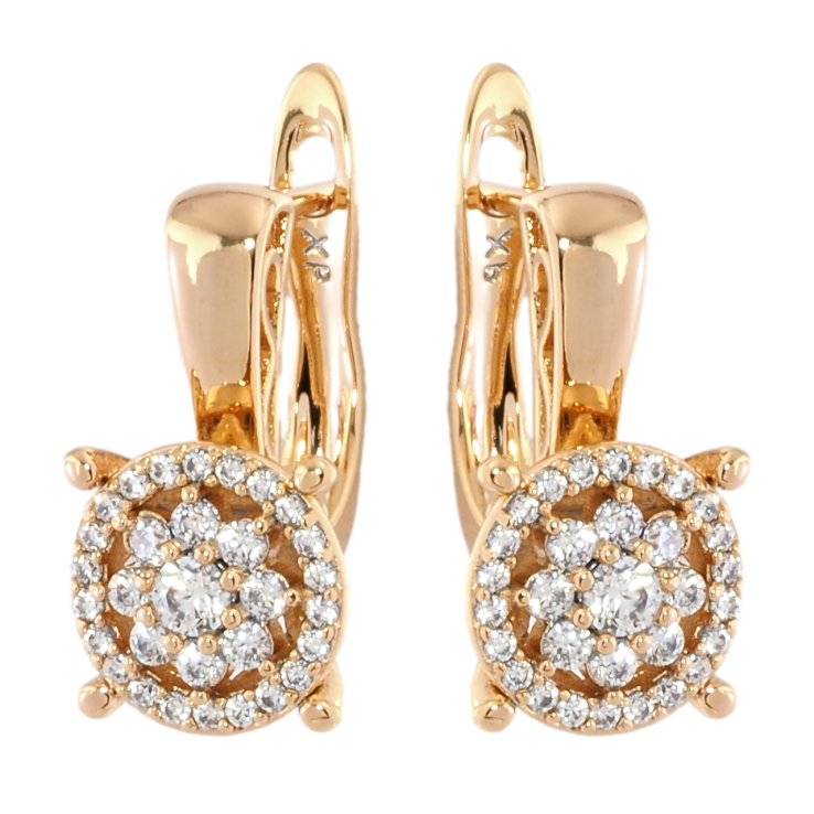 Серьги Xuping Позолота 18K английский замок Инкрустация цирконием фото №2