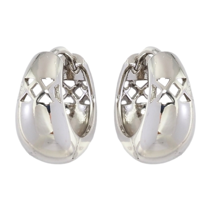 Серьги Xuping Родий колечки Резной узор фото №4