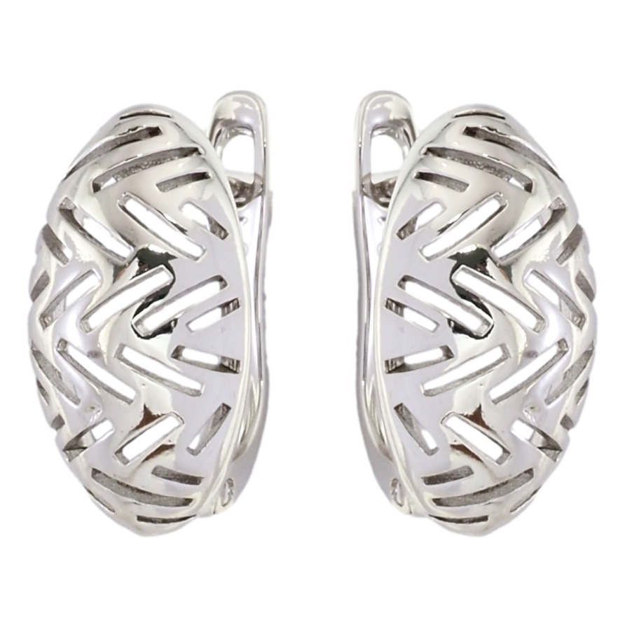 Сережки Xuping Родій англійський замок Овали з різьбленим візерунком фото №1