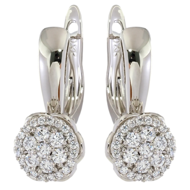 Серьги Xuping Родий английский замок Цветочки с инкрустацией цирконием фото №18