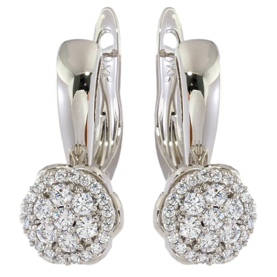 Сережки Xuping Родій англійський замок Квіточки з інкрустацією цирконієм фото №1